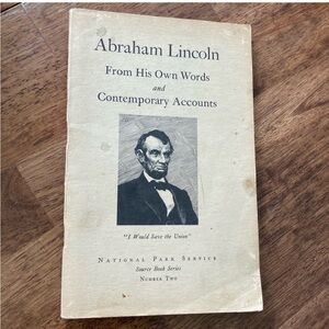 Abraham Lincoln From His Own Words Vintage Book + Planographic Reprint NY Times